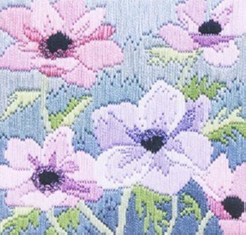 Bothy Threads Langstich-Set "Lila Anemonen", 11x11cm, DWSLS16, Zählmuster von Derwentwater Designs