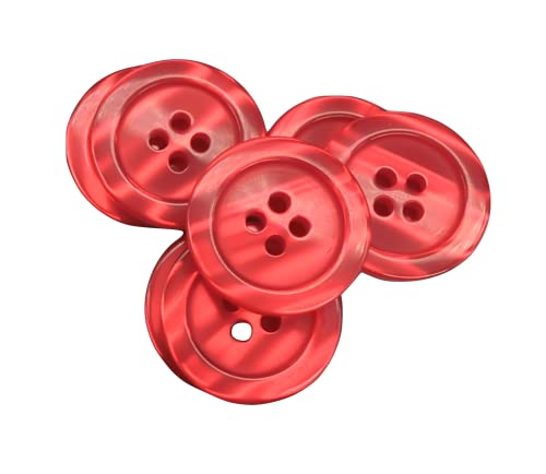 50 Perlmuttknöpfe - 5 Größen und 11 Farben zur Auswahl - Hergestellt und versandt aus Spanien (Rot, 20 mm) von Botiboton SL