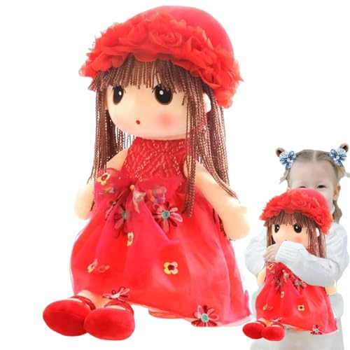 Botiniv Gefüllte Plüschpuppe, Stoffpuppe gemütlich | Sweetheart Rag Doll Cozy Cuddle,Kuschelweiche multikulturelle handgefertigte Puppe mit Kleidung, Rock für Kinder von Botiniv