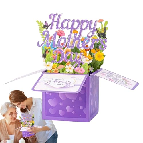 Botiniv Pop -up -Muttertagskarte, Happy Mother's Day Card | Popup 3D Blumengrußkarte für Mutter | Großmutter Souvenir Blanker Einsatz inklusive Zeige deine Liebe zum Esszimmer, Bett von Botiniv