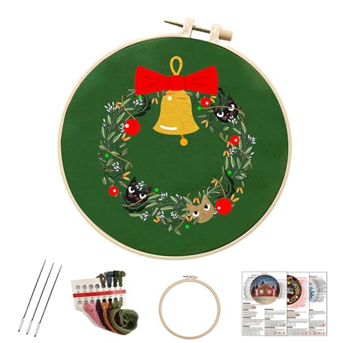 Botiniv Weihnachts-Stickset für Erwachsene,Weihnachts-Stickset - Weihnachtsstickerei Weihnachtshandwerk Handstickerei,Weihnachts-Sticksets, Stickset mit Muster für Freunde und Familie, von Botiniv