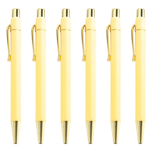 Bottone 6 x 1,0 mm Kugelschreiber, glattes Schreiben, einziehbarer Kugelschreiber, Business-Stift, Ölstift für Büro, Schule, Klassenzimmer von Bottone