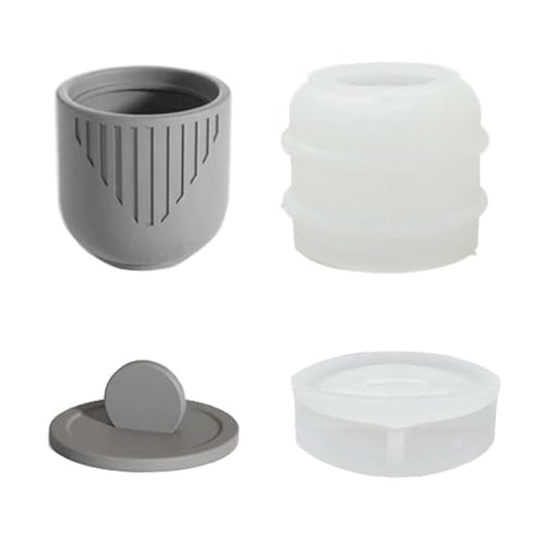 Bottone Aufbewahrungsbox mit Deckel, Silikonform, Kerzen, Tasse, Gläser, Flaschen, Gips, Betonformen, Keramik-Blumentöpfe von Bottone