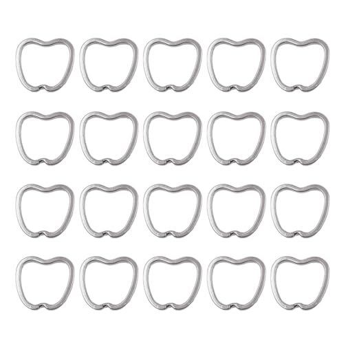 Bottone Set mit 20 Schlüsselanhängerringen, stilvolle, unregelmäßige Schlüsselringe, silberfarben, Metall, Schlüsselanhänger, Ringe für Bastelarbeiten, Schlüsselanhängerherstellung von Bottone