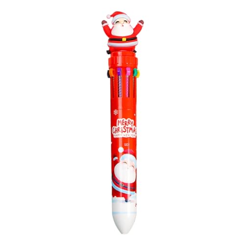 Bottone Weihnachts-Kugelschreiber mit Pailletten, Farbstift, 10-in-1, einziehbarer Kugelschreiber für Kinder, Spielbelohnung von Bottone