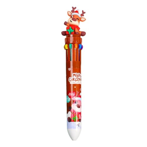 Bottone Weihnachts-Kugelschreiber mit Pailletten, Farbstift, 10-in-1, einziehbarer Kugelschreiber für Kinder, Spielbelohnung von Bottone