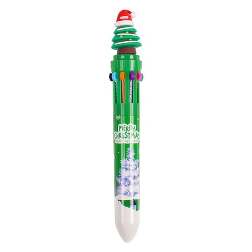 Bottone Weihnachts-Kugelschreiber mit Pailletten, Farbstift, 10-in-1, einziehbarer Kugelschreiber für Kinder, Spielbelohnung von Bottone