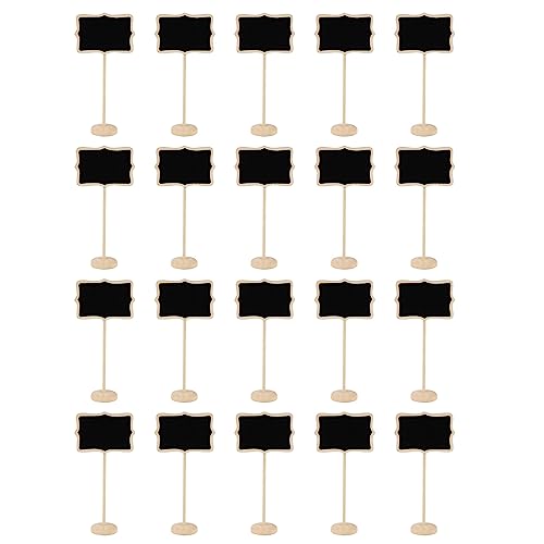 Kreidetafel-Schilder aus Holz mit Staffelei-Ständer für Lebensmitteletiketten, Tischnummern, Büroerinnerungen, Party, kleine Tafeln, 20 Stück von Bottone