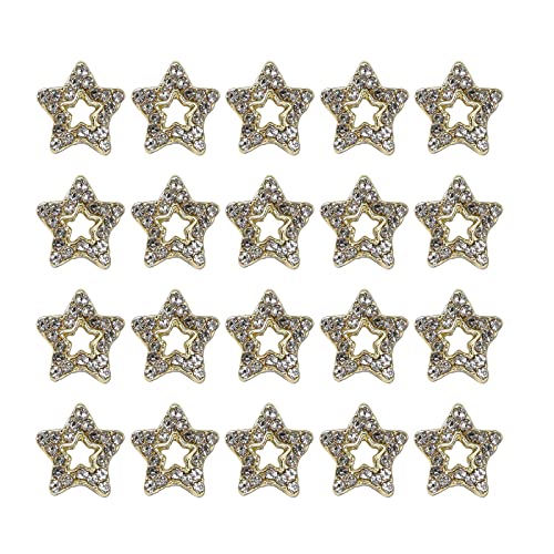 Kristalllegierung, Stern-Set, 3D-Sternform, für Nägel, Dekoration, 20 Stück von Bottone