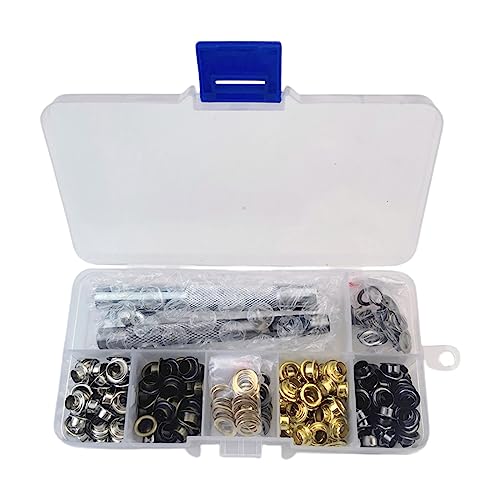 Metallösen-Set mit 200 Sets von 5 mm Ösen und Werkzeugen für Projekte, mehrfarbige Ösen und Aufbewahrungsbox von Bottone