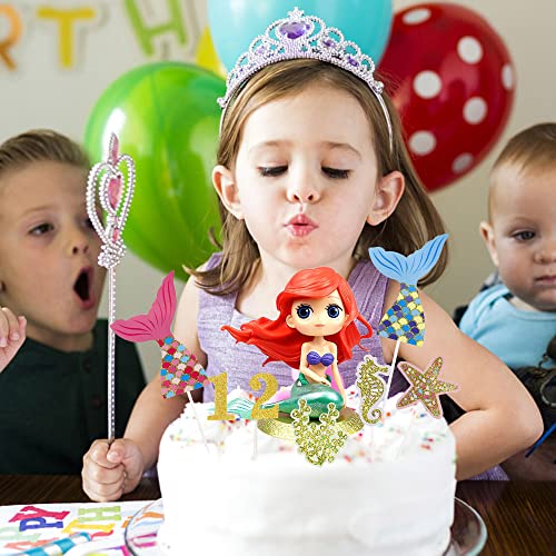 BouGPeng 17 Stück Meerjung Kuchendekoration Cupcake Toppers Ocean Kuchendekoration Meerjungfrau Torten Deko Geburtstag Kuchen Topper für Mädchen Kindergeburtstag Babyparty Ocean Thema Party Dekoration von BouGPeng