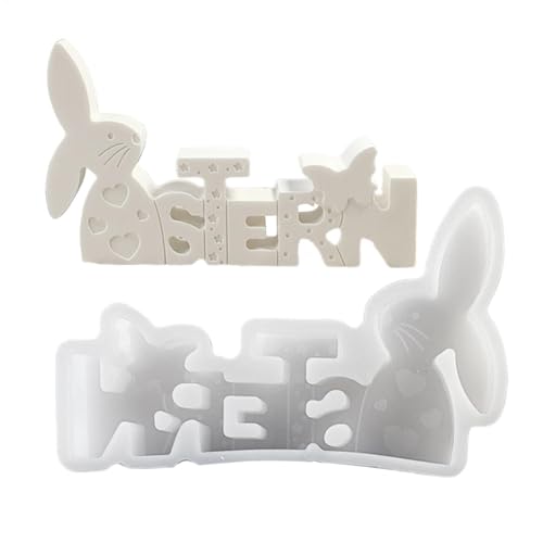 Giessform Ostern Silikonformen Osterhase Gießform Osterhase Gips für Gießform Osterhase Gipsform Ostern Silikonformen Hase Gießformen Silikon Ostern für (Clear #2, 16x10cm) von Bouasgh