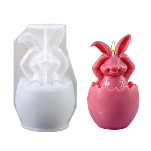 Gießformen Silikon Frühling DIY-Harz 3D Osterhase Silikon für Kerzendekorationen (3) (C-B, One Size) von Bouasgh