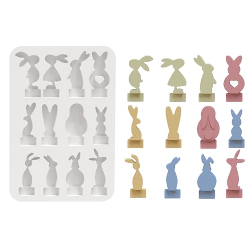 Gießformen Silikon Frühling Silikonform Ostern 3D Hase Silikonformen Gießformen Ostern Frühling Osterhase Gipsformen zum Gießen Osterhasen Gießformen Silikon Osterhase Gießen (2-A, One Size) von Bouasgh