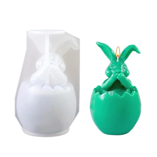 Silikonformen Gießformen Frühling DIY-Harz 3D Osterhase Silikon für Kerzendekorationen (3) (c-C, One Size) von Bouasgh