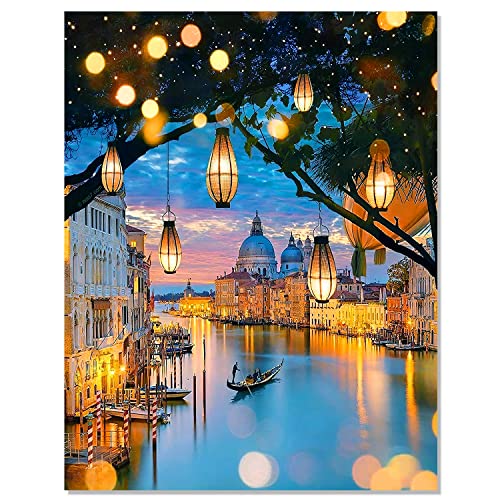 Bougimal 5D Diamond Painting Stadt, komplettes 5D-Diamantgemälde für Erwachsene, Heimdekoration, 40 x 50 cm von Bougimal