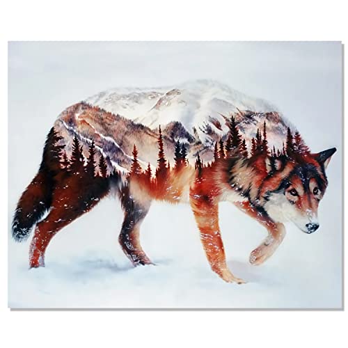 Bougimal 5D Diamond Painting Wolf, komplettes 5D-Diamantgemälde für Erwachsene, Heimdekoration, 40 x 50 cm von Bougimal