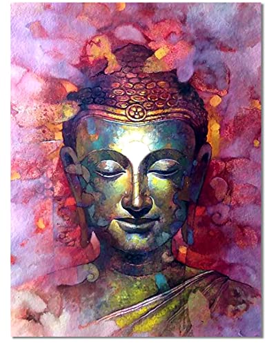 Bougimal Diamant-Stickerei, komplettes Set (30 x 40 cm), 5D-Diamantmalerei, Kreuzstich, für Wanddekoration, Buddha von Bougimal