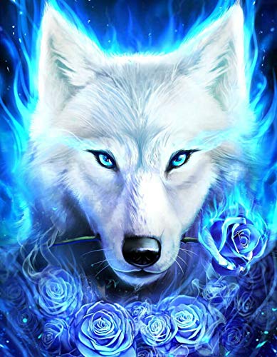 Bougimal Diamond Painting Wolf, 5D Diamant Painting Bilder für Erwachsene Decoration Geschenk, 40X50cm von Bougimal