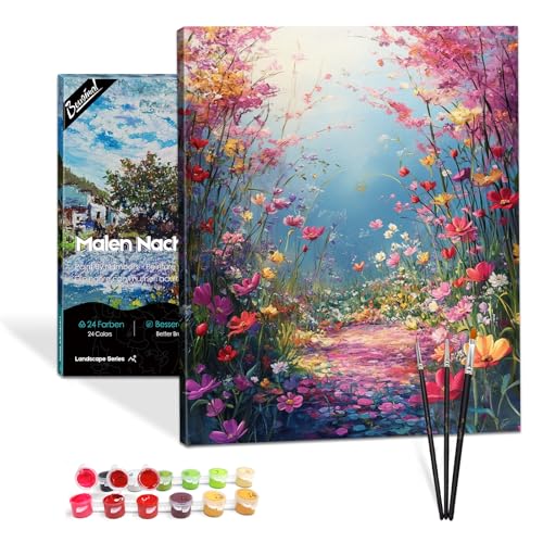 Bougimal Malen Nach Zahlen Erwachsene Landschaft Mit Rahmen inklusive Pinsel und Acrylfarben - 40 x 50 cm, Blumen 2 Bougimal Malen Nach Zahlen Erwachsene Landschaft Mit Rahmen inklusive Pinsel und Acrylfarben - 40 x 50 cm, Blumen 2 von Bougimal