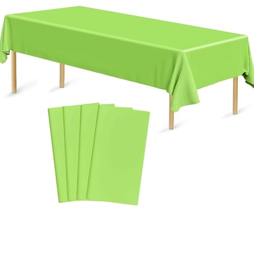 Bouiexye 4 Stück Einweg Tischdecken 137 x 274 cm Tischdecke aus Kunststoff Salbeigrün Rechteckige Tischabdeckung Gartentischdecke für Gastronomie Party Hochzeiten Grillen Picknick von Bouiexye