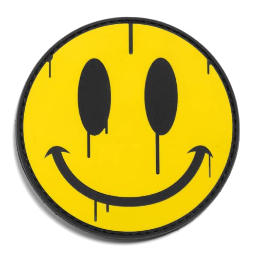 Smiley Face Military Moral Hook and Loop Patch,Taktischer Patch für Rucksäcke, Hundegeschirr, Armeewesten, Hüte,PVC-Gummi-Patch steigert die Moral während des Trainings, Airsoft & Paintballs von Boundless Performance