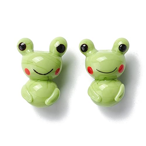 Boutigem 5 handgefertigte Frosch-Lampwork-Perlen mit niedlichem Tiermotiv für Schmuckherstellung, DIY, Armband, Halskette, Ohrringe, Dekoration, Zubehör, Geschenke von Boutigem