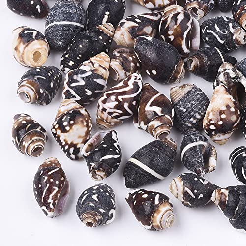 Boutigem Natürliche spiralförmige Muschelperlen, Kokosnussbraun, Meeresmuscheln, Kauri-Perlen für Schmuckherstellung, DIY, Armband, Halskette, Strand, Basteldekoration, 50 Stück von Boutigem