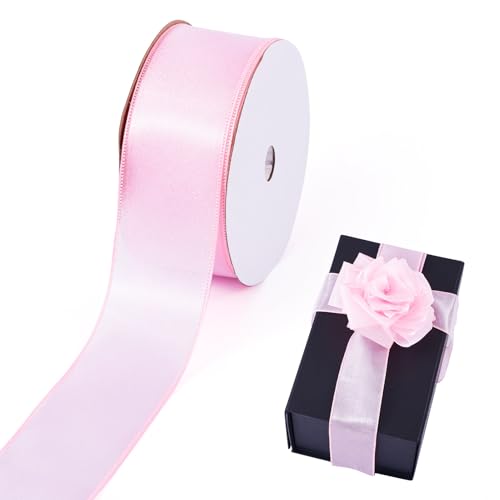 Boutigem Pinkes Satinband, Polyester-Organzaband, 38 mm, für Bastelarbeiten, Bühnenbild, Blumensträuße, Verpackung, handgefertigtes Bastelzubehör, 20 Meter von Boutigem