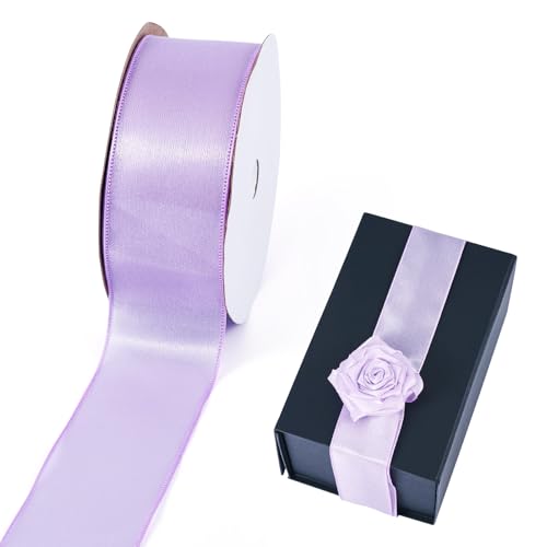 Boutigem Satinband, 38 mm, Polyester-Organzaband, Bastelband für selbstgemachte Haarschleifen, Blumensträuße, Kranz, Verpackung, Party-Dekoration, Hellviolett, 20 Meter von Boutigem