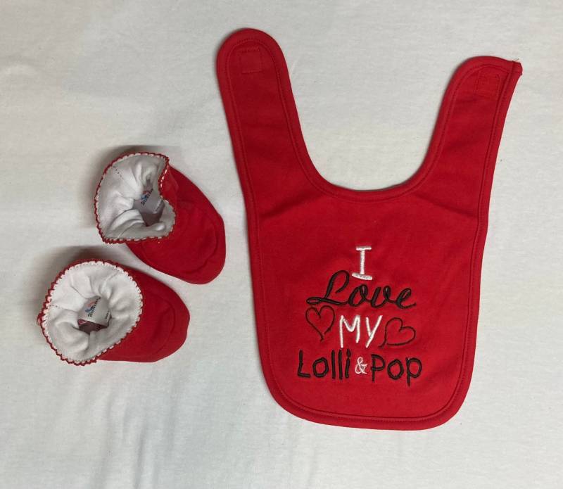 I Love My Lolli & Pop Baby Lätzchen Und Booties von BoutiqfullyYours