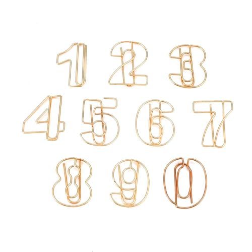 10 Stück Büroklammern für Scrapbooking, aus Eisen, Zahlenform (01) von Boutique d'isacrea