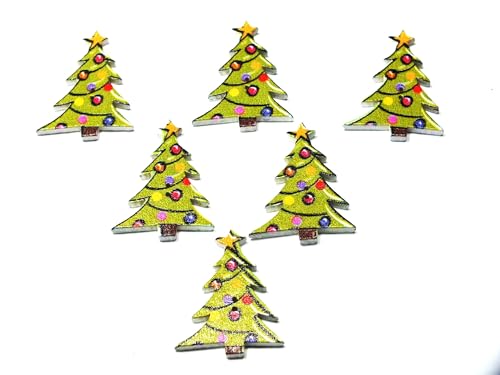 5 Holzknöpfe: Weihnachtsbaum, 30 x 20 mm (15 Stück) von Boutique d'isacrea