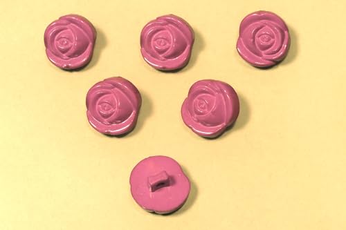 6 Acrylknöpfe: Dunkelrosa, 15 mm von Boutique d'isacrea