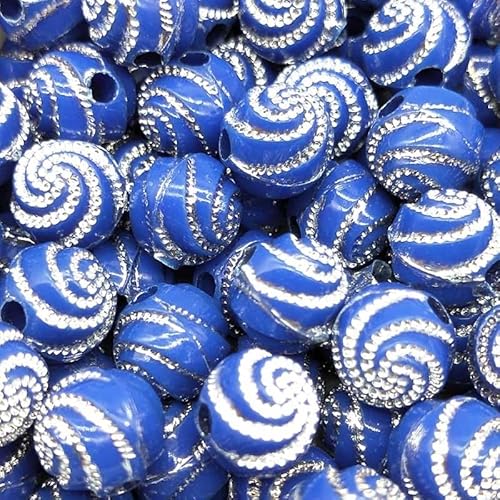 Acrylperlen: 25 runde blaue Spiralen, 7 mm von Boutique d'isacrea