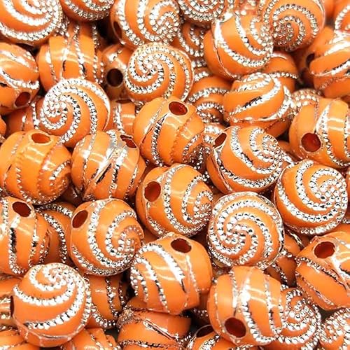 Acrylperlen: 25 runde orangefarbene Spiralen, 7 mm von Boutique d'isacrea