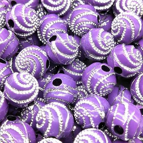 Acrylperlen: 25 runde violette Spiralen, 7 mm von Boutique d'isacrea