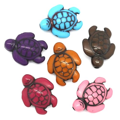Acrylperlen: Schildkröte, mehrfarbig, 18 x 14 mm, 20 Stück (01) von Boutique d'isacrea