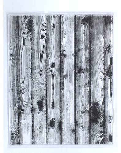Boutique d'isacrea Stempel aus Silikon, transparent, 13 x 11 cm, Motiv: Holzbretter von Boutique d'isacrea
