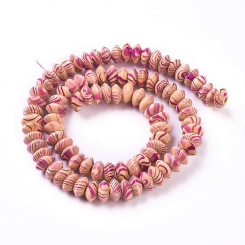 Holzperlen: 50 Scheiben, creme/rosa, 10 x 5 mm (02) von Boutique d'isacrea