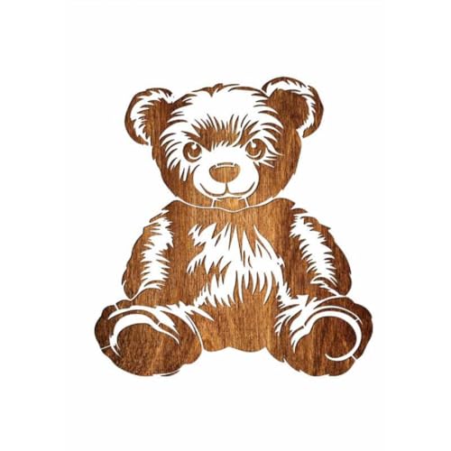 Mylar Kunststoff-Schablone Teddybär, 25 x 25 cm von Boutique d'isacrea