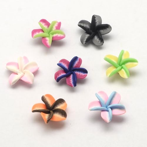 Polymer Clay Perlen: 15 bunte Blumen, 19 mm (01) von Boutique d'isacrea