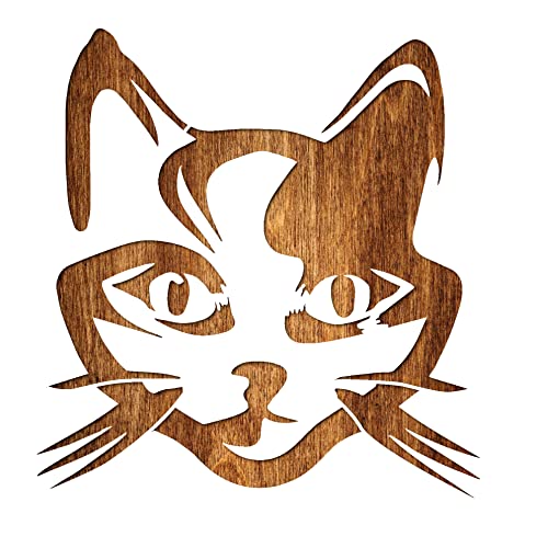 Schablone 21 x 21 cm aus Kunststoff Mylar-Katzenkopf von Boutique d'isacrea