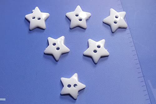 Set mit 6 Knöpfen: weißer Stern, 12 mm von Boutique d'isacrea