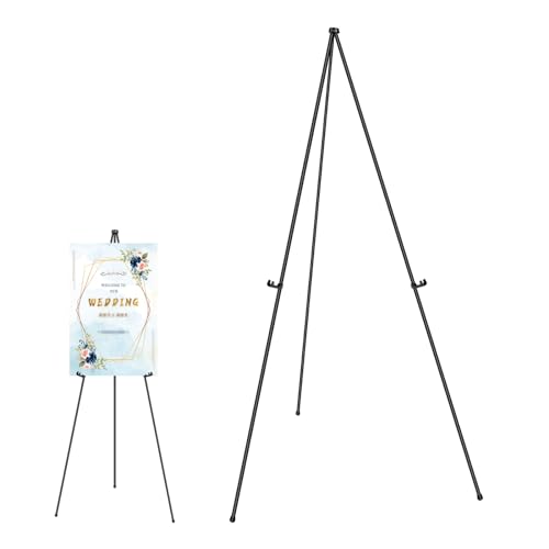 160cm Metall Staffelei Klappbare Display Stativ Verstellbare Höhe, zusammenklappbare Staffelei Stand für Hochzeit Zeichen, Ausstellung, Malerei, Willkommensschild, Trade Show von Bowose