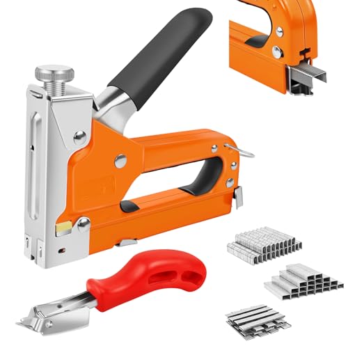 Heftpistole Tackers 3 in 1 Heavy Duty Heftpistole Kit mit Entferner, Polsterung Stapler Set Nagel Gun Stud Gun mit 3000 Klammern für Verstärkung, Dekoration DIY, Schreinerei Bindung von Bowose