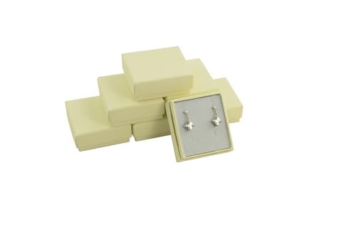 Cream Vibrant Series Armreif, Halskette, Ohrringe, Ring, Armband, Uhr, Präsentation, Kollektion, Schmuckschatulle (1, Creme ET-1 Ohrring-Box) von Box Displays