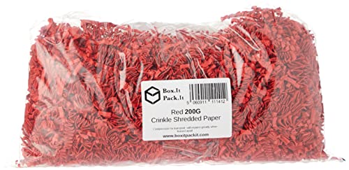 Box.it.pack.it Geschreddertes Crinkle Zickzack-Kraftpapier, rot, 200 g von Box.it.pack.it