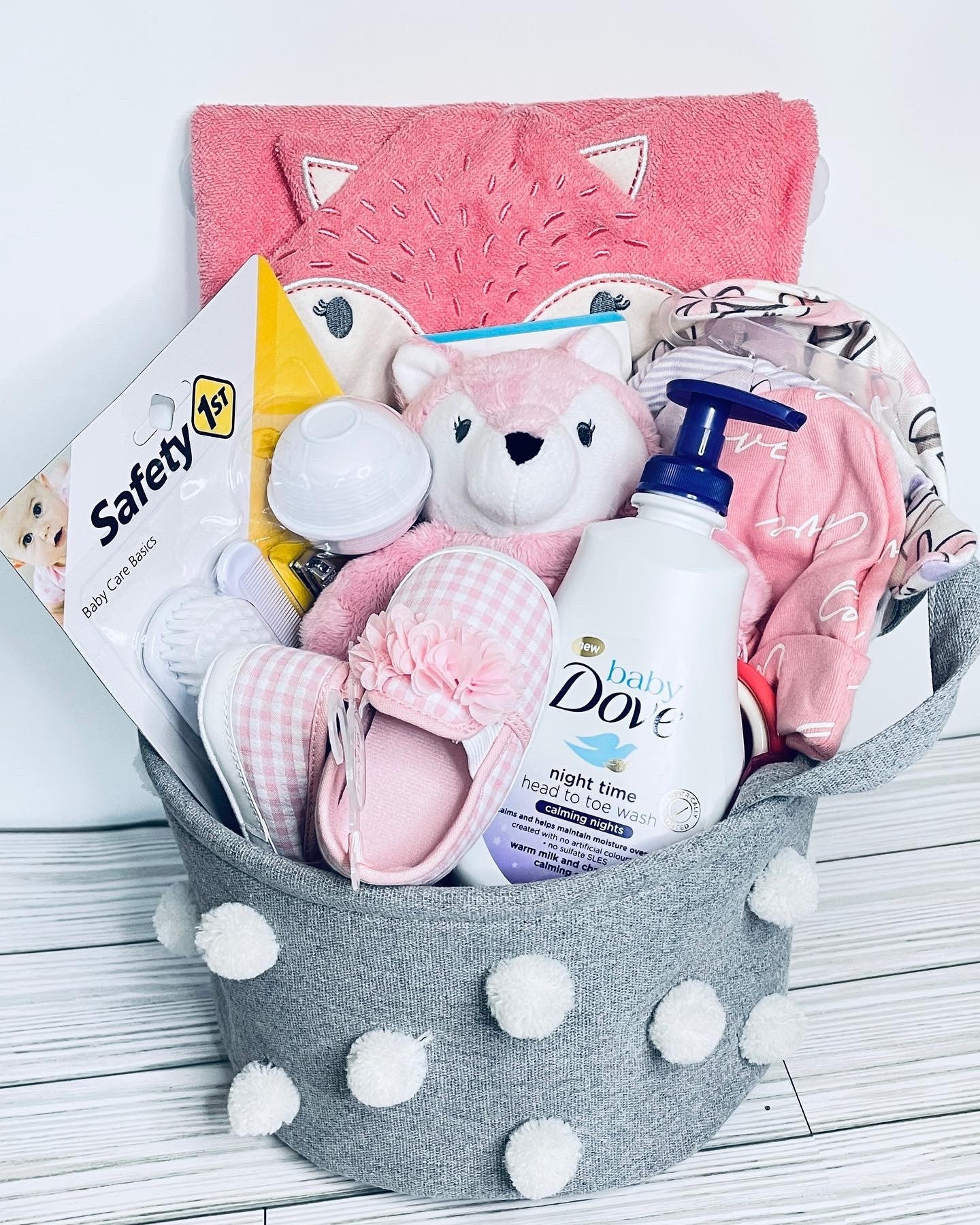 Neue Mutter, Rosa, Babyparty, Fuchs Themed Gift Korb von BoxedGems