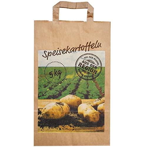 250 Kartoffeltüten - braune Kraft Papiertüten mit Kartoffelmotiv bis 5 kg extra stark in 90 g/m2-250 Stück von Boxolutions